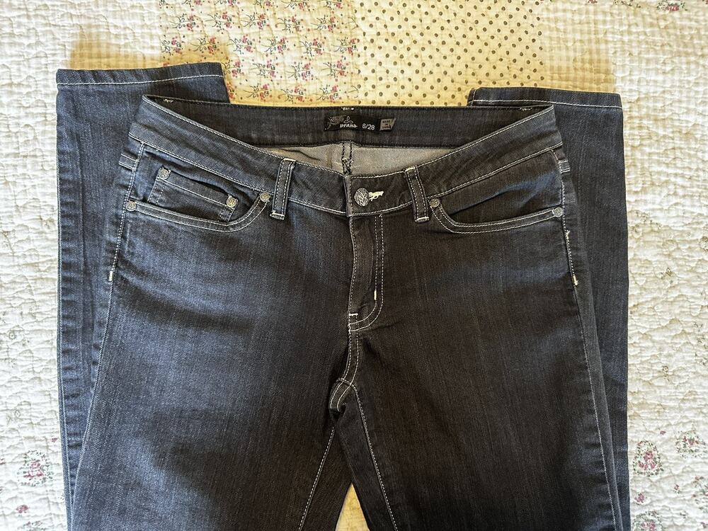 prAna Gray Denim Skinny Jeans Women's Size 6 Stretch Casual 31x31.5
